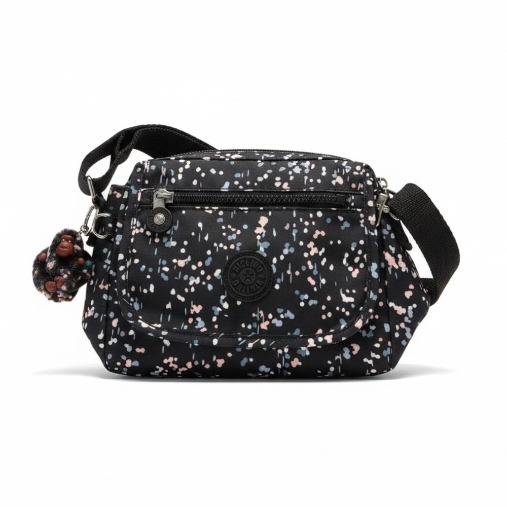 Kipking Floral Black Crossbody Bag